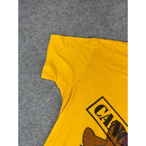 VINTAGE 80s Wazzu Pasadena Cancelled Shirt Womens Large Yellow Single Stitch Tee - Picture 6 of 8